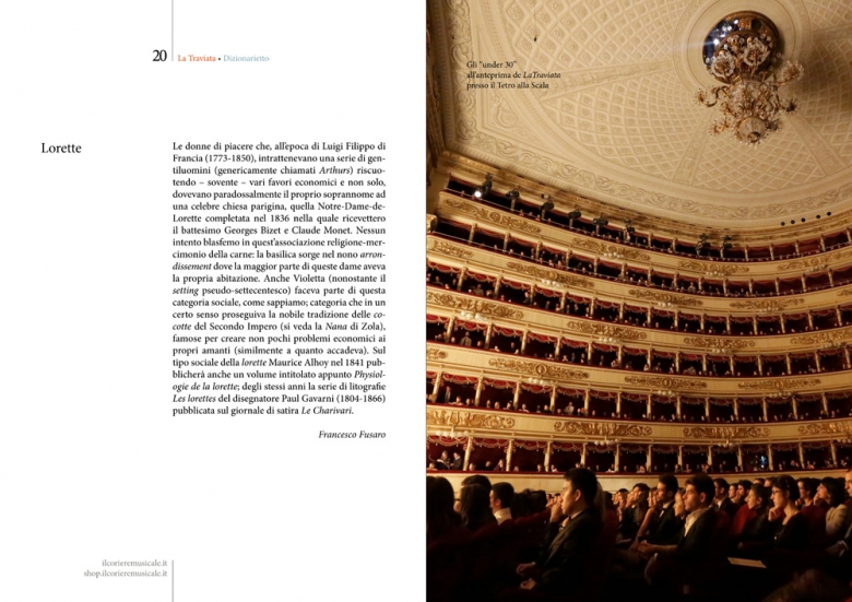 "Dizionarietto", online dictionary of Traviata, inside pages