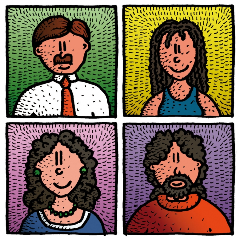 marking pen drawings and digital painting Illustrations